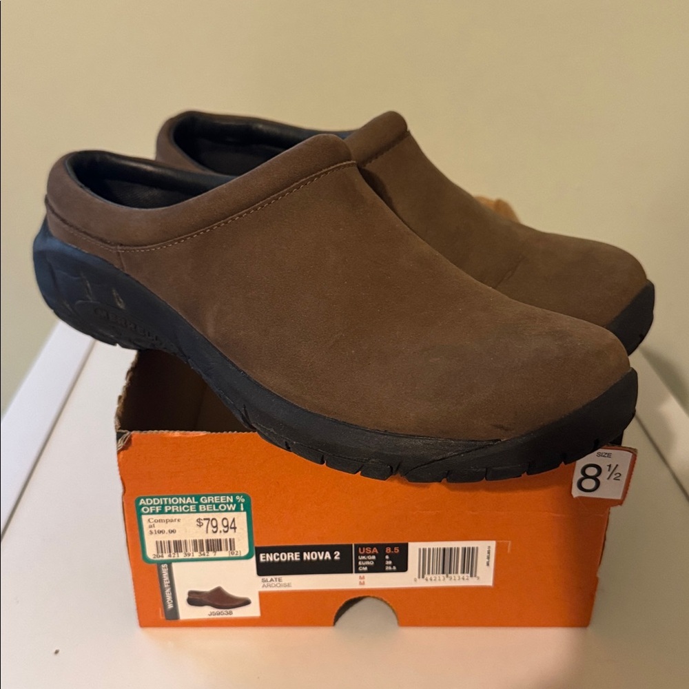 Merrell Encore Nova Brown Slip-On Clogs